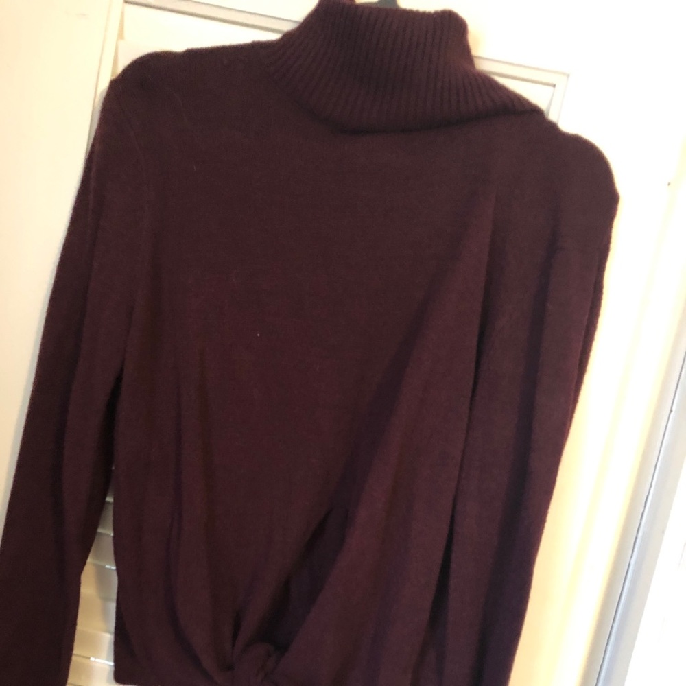 Burgundy front tie sweater